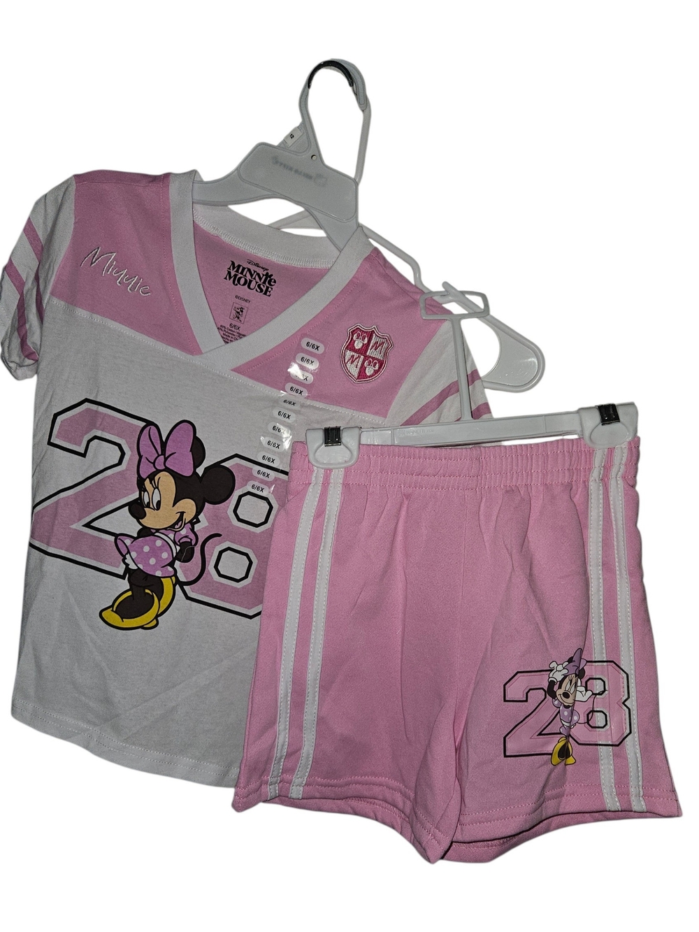 Disney Minnie Mouse Pink and White Pajama Set